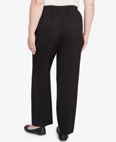 Alfred Dunner Petite Ribbed Knit Medium Length Pants In Blue