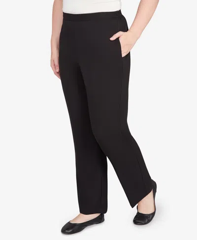 Alfred Dunner Petite Ribbed Knit Medium Length Pants In Blue