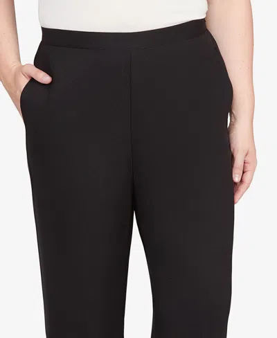 Alfred Dunner Petite Ribbed Knit Medium Length Pants In Blue