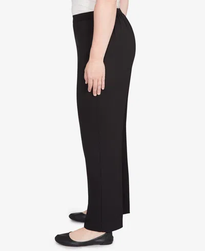 Alfred Dunner Petite Ribbed Knit Medium Length Pants In Blue