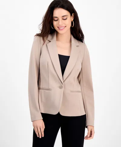 Inc International Concepts Petite Ponte Blazer, Created For Macy's In Neutral