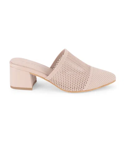 Tahari Women's Santorini Knit Slip-on Mules In Neutral
