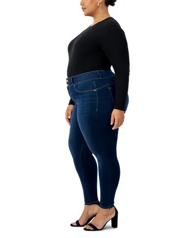 Seven7 Plus Size High Rise Curvy Legging Jeans In Blue