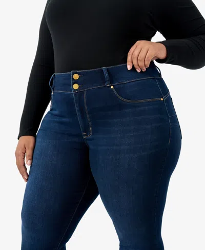 Seven7 Plus Size High Rise Curvy Legging Jeans In Blue
