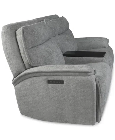 Macy's Ozryn 3-pc. Fabric Sofa With Console And 2 Power Motion Chairs, Exclusively At  In Gray