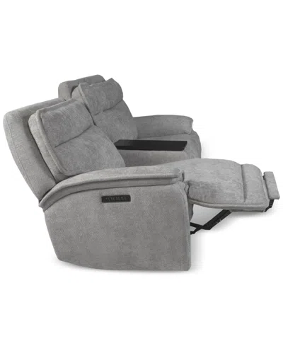 Macy's Ozryn 3-pc. Fabric Sofa With Console And 2 Power Motion Chairs, Exclusively At  In Gray