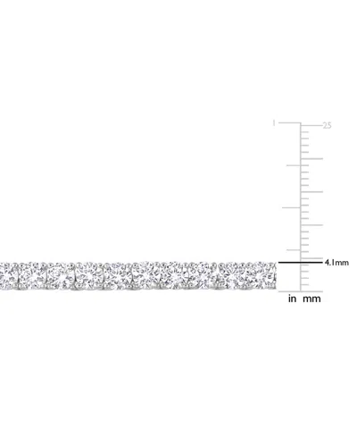 Macy's Lab Grown White Sapphire Tennis Necklace (33 Ct. T.w.) In Sterling Silver, 18" (also Available In 18 In Brown