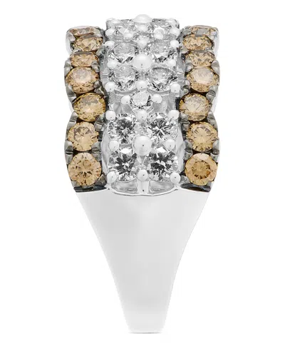 Le Vian Nude Diamond & Chocolate Diamond Scalloped Multirow Ring (2-1/4 Ct. T.w.) In 14k Rose Gold In Silver