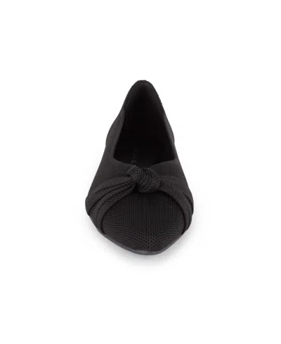 Tahari Catalina Pointed Toe Knit Flat In Black