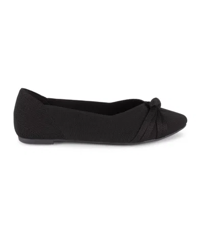 Tahari Catalina Pointed Toe Knit Flat In Black