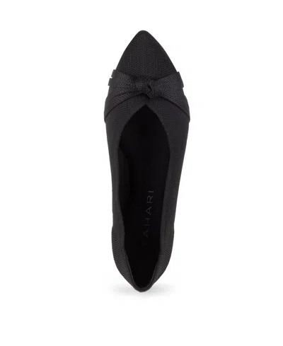 Tahari Catalina Pointed Toe Knit Flat In Black