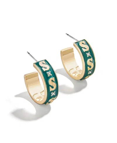 Wear By Erin Andrews X Bauble Bar Seattle Mariners Enamel Hoop Earrings In Green