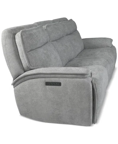 Macy's Ozryn 3-pc. Fabric Sofa With 3 Power Motion Chairs, Exclusively At  In Silver