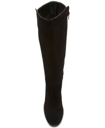 Lucky Brand Lk-bonnay-x Womens Extra Wide Calf Leather Knee-high Boots In Black