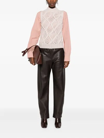 Eleventy Cable-knit Sleeveless Top In Neutral