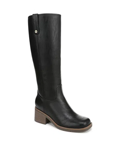 Dr. Scholl's Women's Joplin Square Toe Block Heel Riding Tall Boots In Black
