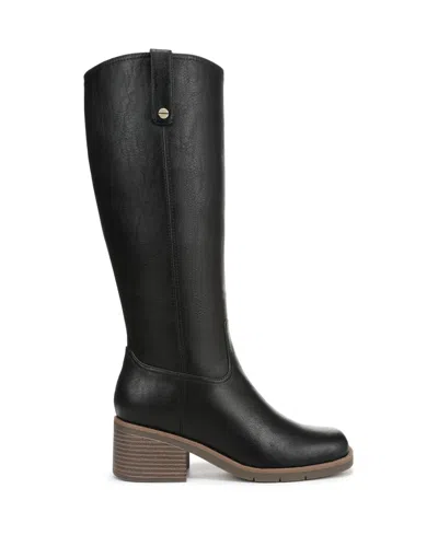 Dr. Scholl's Women's Joplin Square Toe Block Heel Riding Tall Boots In Black
