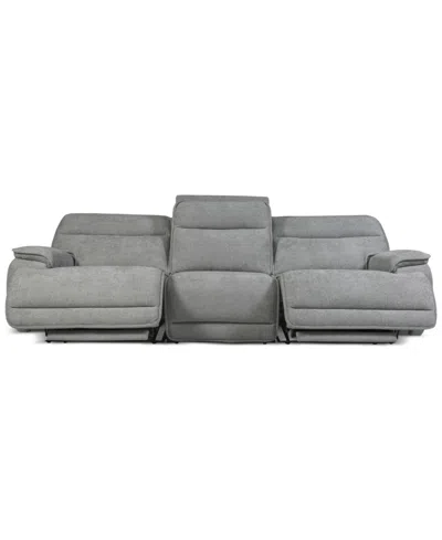 Macy's Ozryn 3-pc. Fabric Sofa With 2 Power Motion Chairs, Exclusively At  In Silver