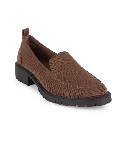 Tahari Women's Siena Knit Slip-on Loafers In Brown