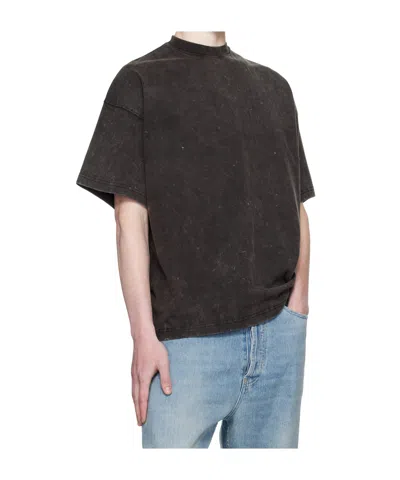 We11 Done Gray Dyed Oversized Basic T-shirt In Gray