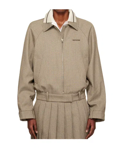 We11 Done Beige Checked Jacket In Multi