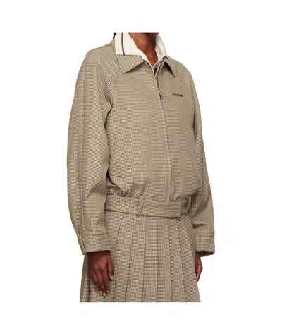 We11 Done Beige Checked Jacket In Multi