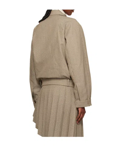 We11 Done Beige Checked Jacket In Multi