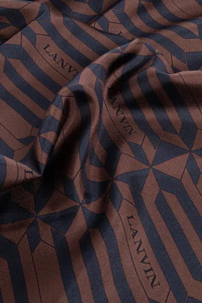 Lanvin Geometric-pattern Silk Scarf In Black