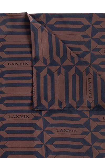 Lanvin Geometric-pattern Silk Scarf In Black