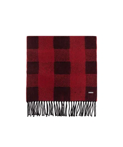 Dsquared2 Checked Fringed Scarf In Red