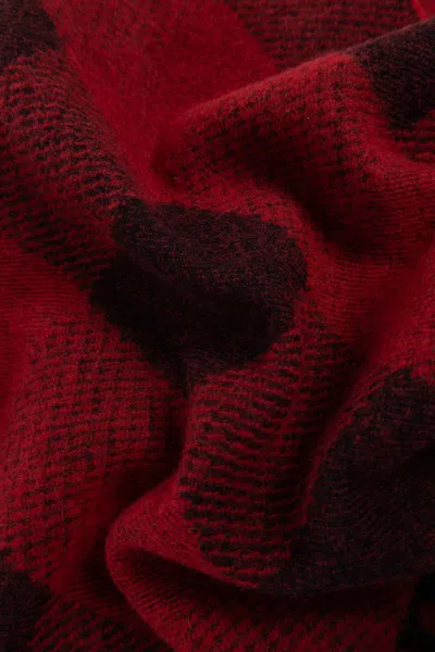 Dsquared2 Checked Fringed Scarf In Red