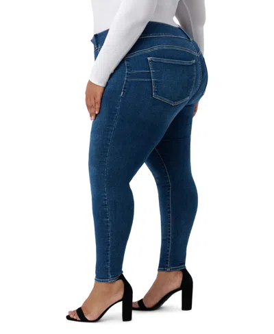 Seven7 Plus Size High Rise Curvy Legging Jeans In Blue
