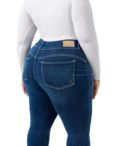 Seven7 Plus Size High Rise Curvy Legging Jeans In Blue