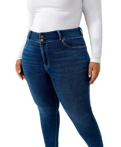 Seven7 Plus Size High Rise Curvy Legging Jeans In Blue