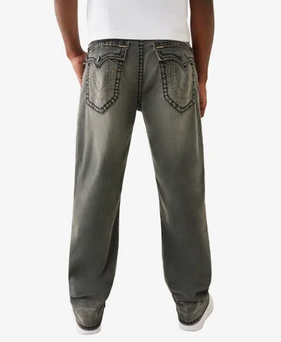 True Religion Bobby Super T Flap Baggy Jeans In Vintage Haul Gray In Blue