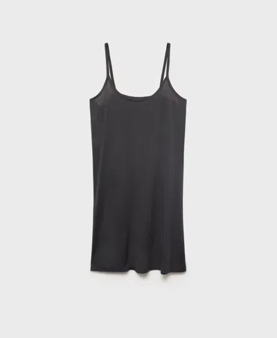 Mango Women's Straps Micro-modal Nightgown In Gray