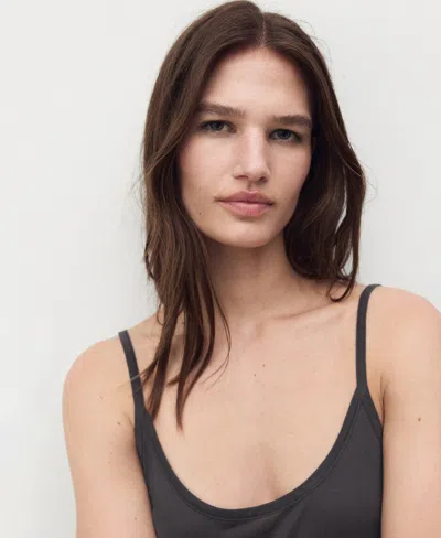 Mango Women's Straps Micro-modal Nightgown In Gray