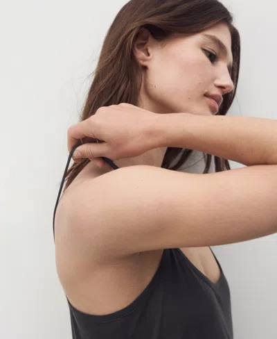 Mango Women's Straps Micro-modal Nightgown In Gray