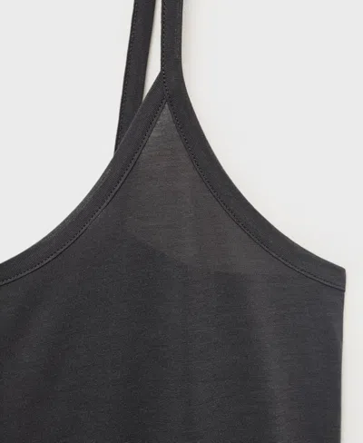 Mango Women's Straps Micro-modal Nightgown In Gray