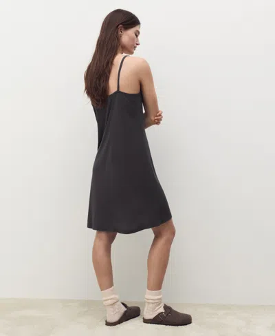 Mango Women's Straps Micro-modal Nightgown In Gray