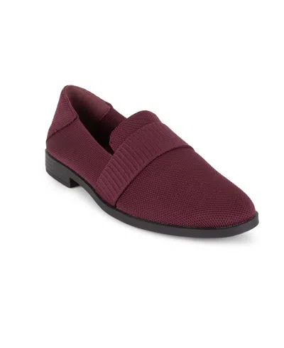 Tahari Women's Mykonos Knit Slip-on Loafers In Burgundy