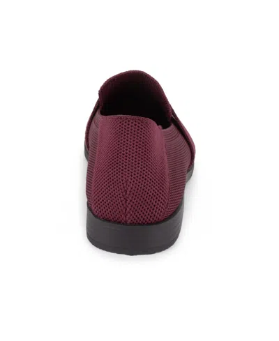 Tahari Women's Mykonos Knit Slip-on Loafers In Burgundy
