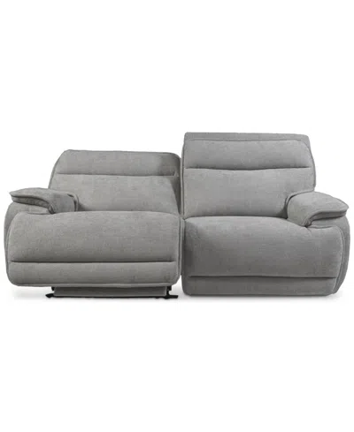 Macy's Ozryn 2-pc. Fabric Sofa With 2 Power Motion Chairs, Exclusively At  In Silver