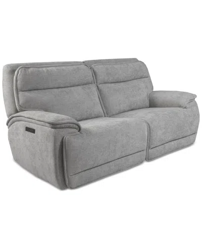 Macy's Ozryn 2-pc. Fabric Sofa With 2 Power Motion Chairs, Exclusively At  In Silver