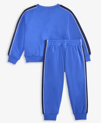 Nike Toddler And Little Boys 2-piece Sportswear P.e. French Terry Crewneck Top And Pant Set In Blue