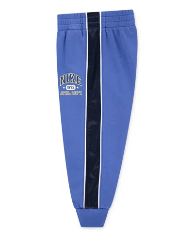 Nike Toddler And Little Boys 2-piece Sportswear P.e. French Terry Crewneck Top And Pant Set In Blue