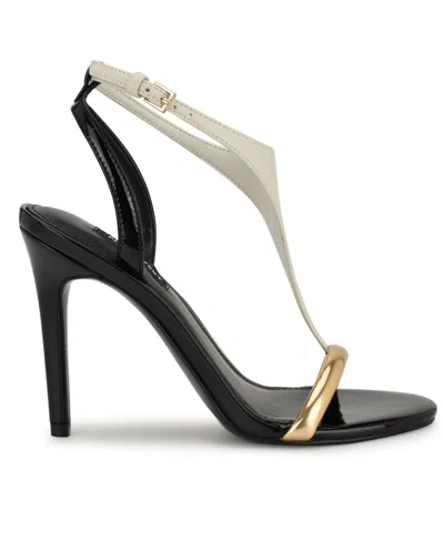 Nine West Women's Mandey T-strap High Stiletto Sandals In Black