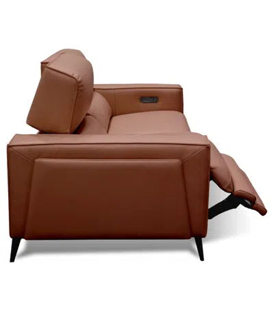 Macy's Neiwert 2-pc. Leather Sofa Sectional With 2 Power Recliners In Brown