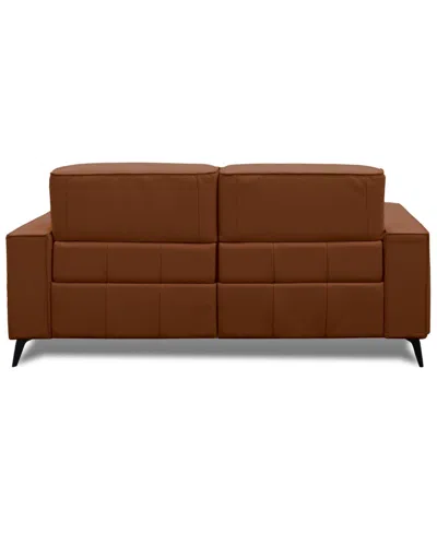Macy's Neiwert 2-pc. Leather Sofa Sectional With 2 Power Recliners In Brown