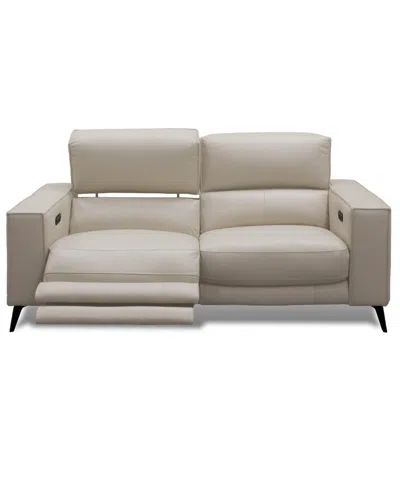 Macy's Neiwert 2-pc. Leather Sofa Sectional With 2 Power Recliners In Neutral